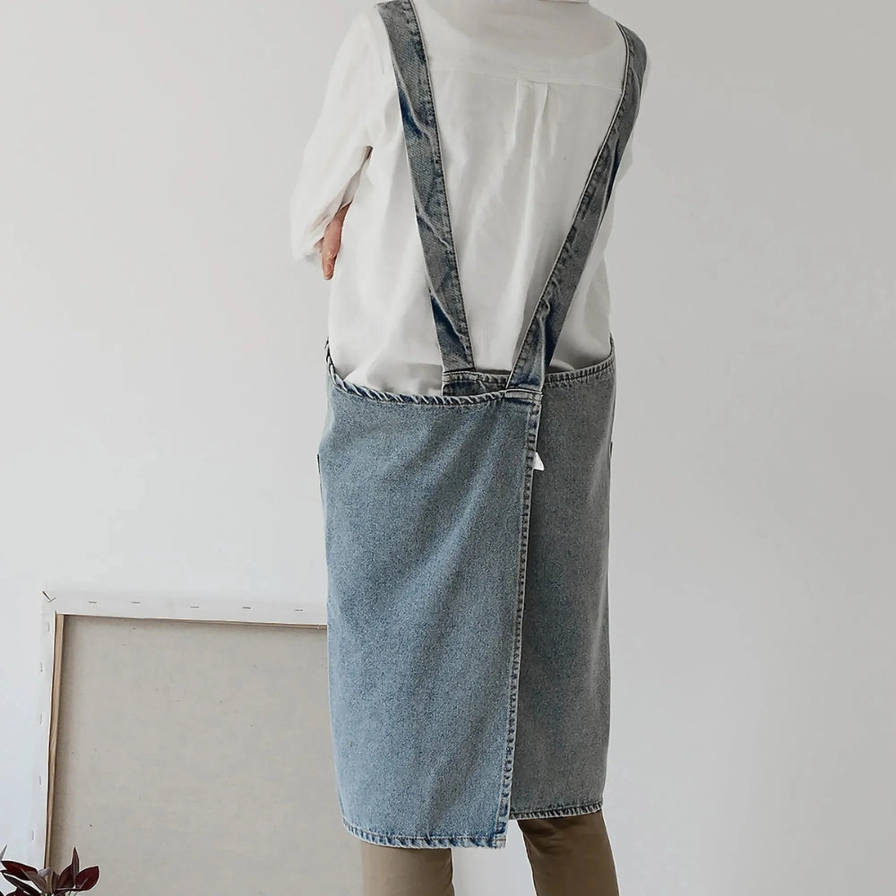 BowLift | Casual Cotton Denim Pocket Apron