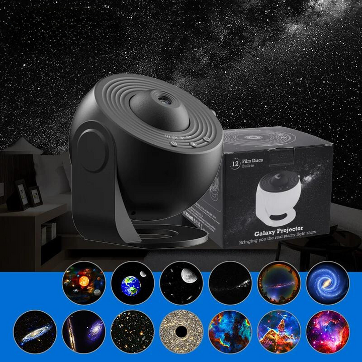 BowLift | CelestialGlow 12-in-1 HD Star Projector Lamp With Rotation