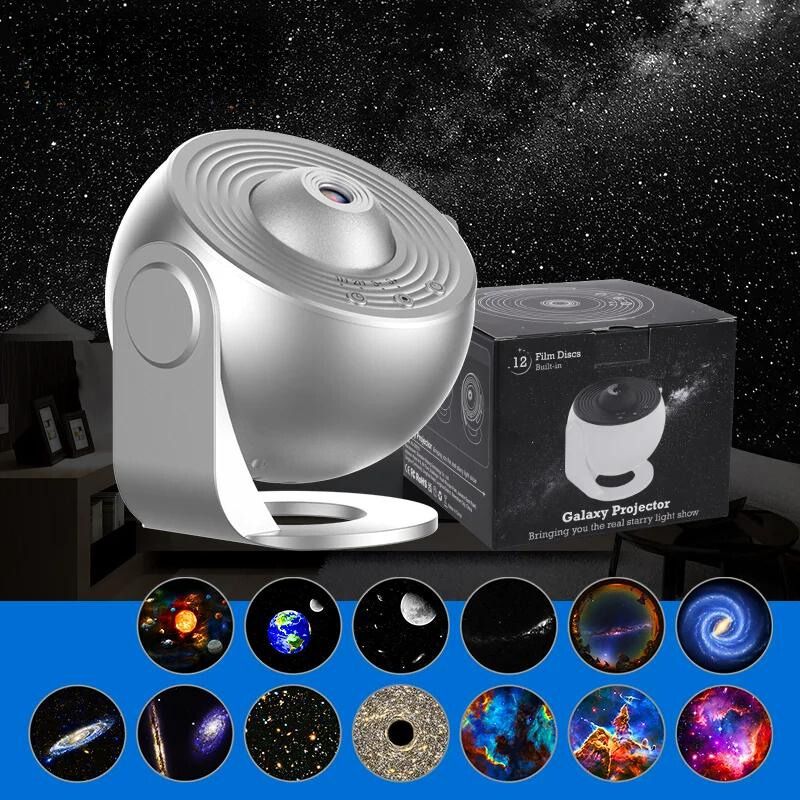 BowLift | CelestialGlow 12-in-1 HD Star Projector Lamp With Rotation