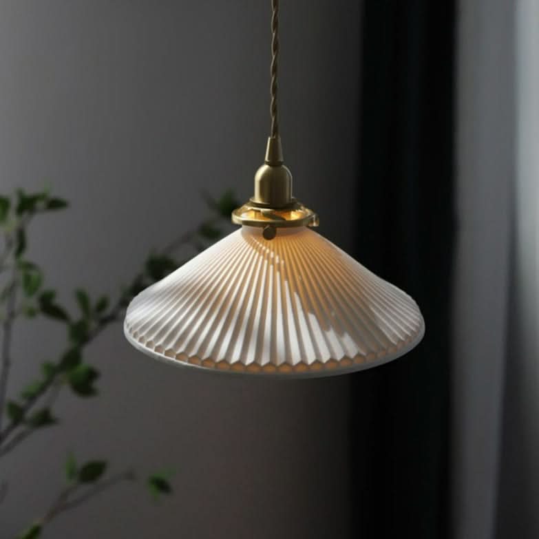 BowLift | Scandinavian White Ceramic Pendant Light