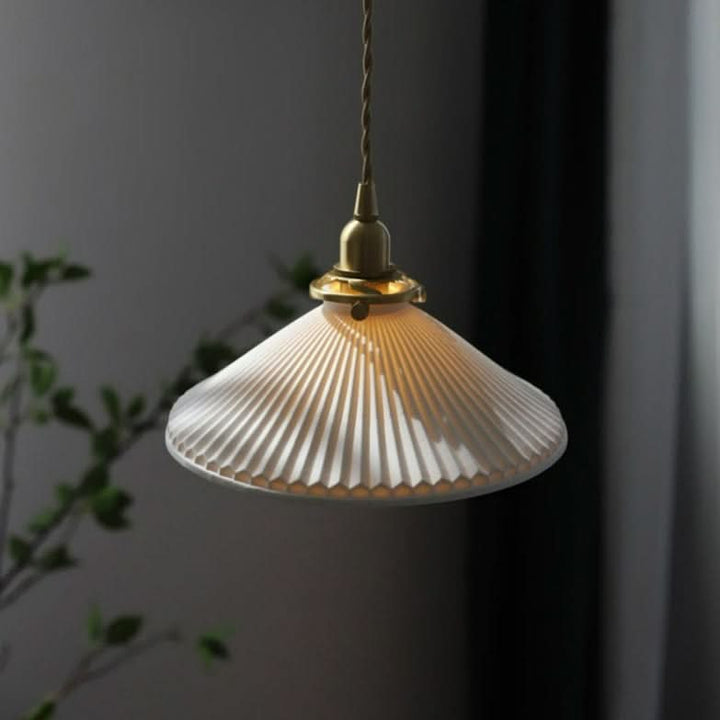 BowLift | Scandinavian White Ceramic Pendant Light