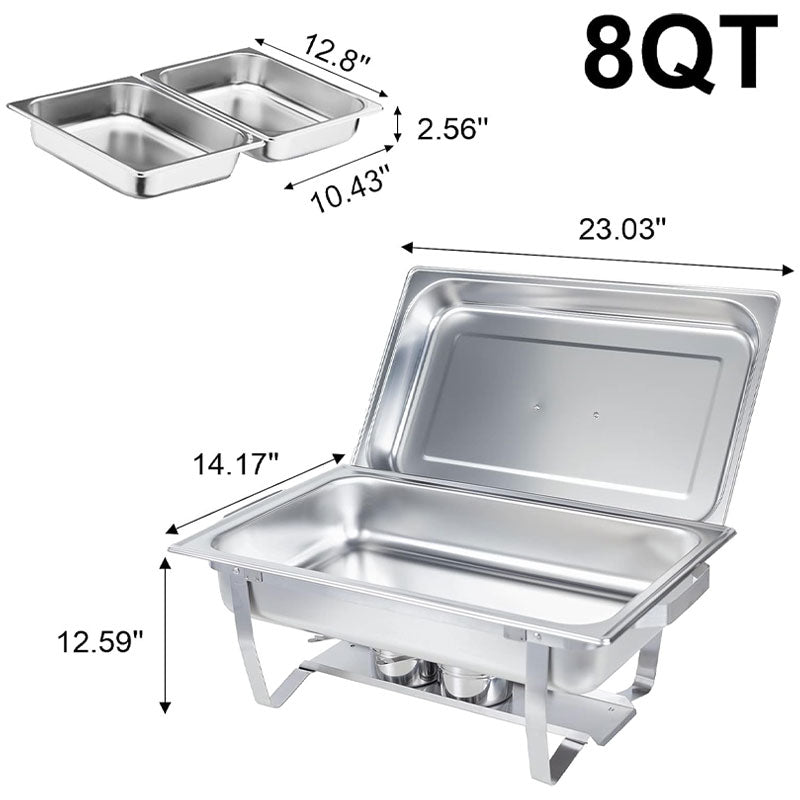 BowLift | 2 Pieces 8QT Non-Steel Steel Fire Pot Self-Help Dinner Box, Foldable Frame Rack, Suitable For Customs, Banquets, Dining Activities