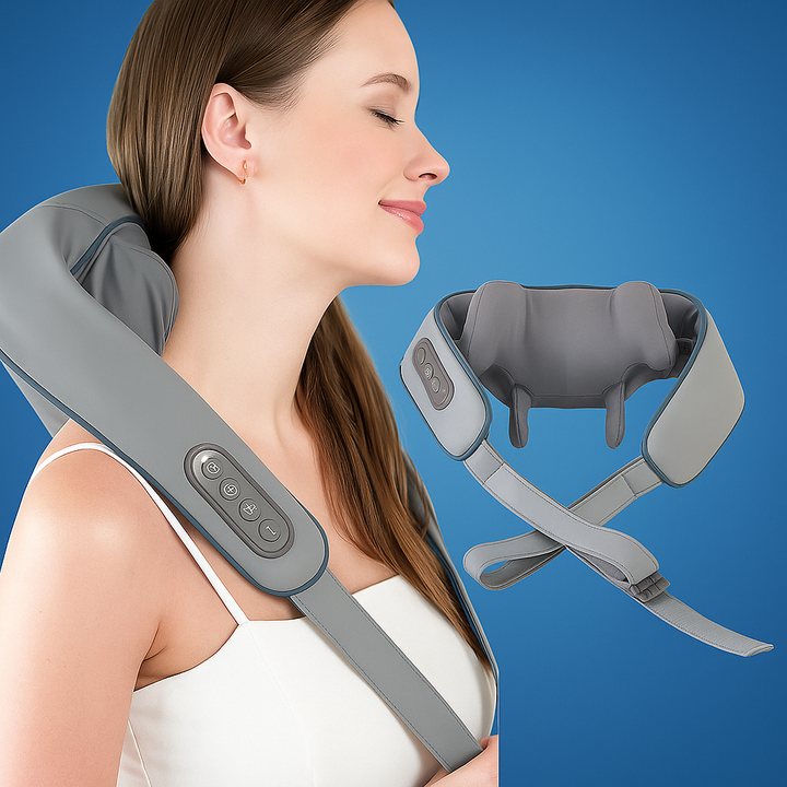 RelaxaPro | Shiatsu Neck Massager – Heated Relief – Cordless Design – Ideal for Office & Home Use Bowlift