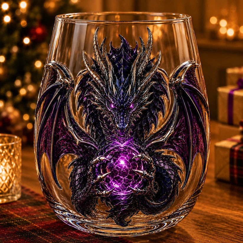 3D Mythic Dragon Glass Cup