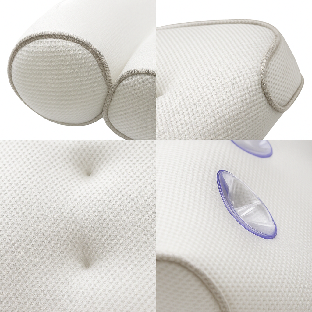 BowLift | SoakUp Bath Pillows UK – Neck & Head Support Cushion – Non-Slip – Soft & Comfortable – Fits All Bathtubs – Enhances Relaxation