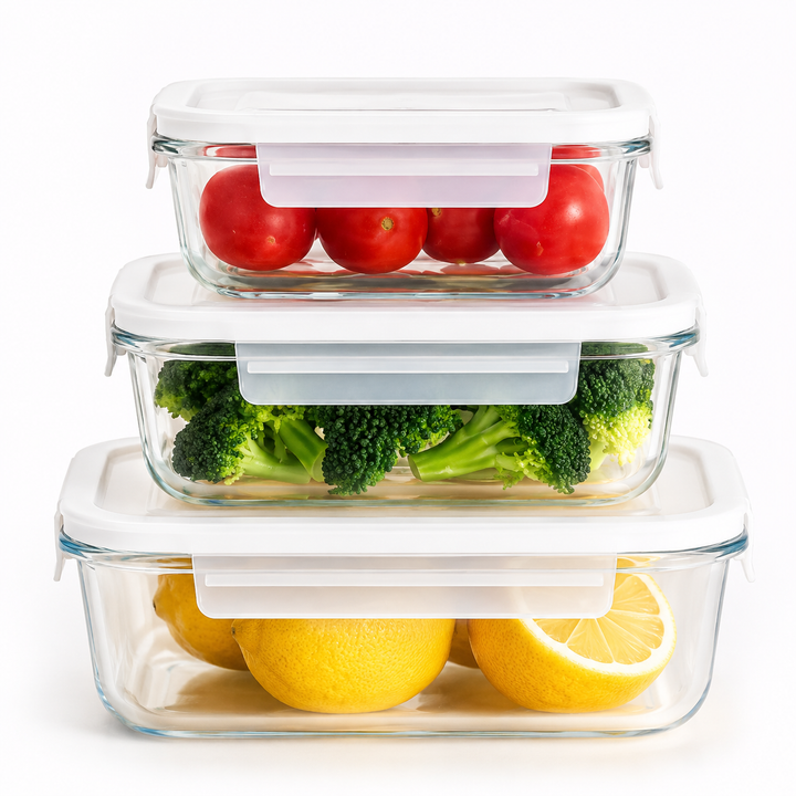 Tempered Glass Airtight Meal-Prep Storage Containers with Locking Silicone Lids Bowlift