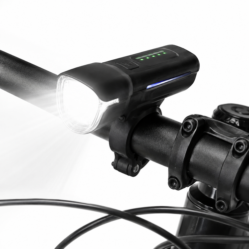 Rechargeable LED Bike Headlight with Wide-Beam Lens and Quick-Release Handlebar Mount Bowlift
