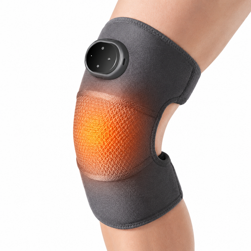 Heated Knee Massager Sleeve with Digital Control and Adjustable Compression Bowlift