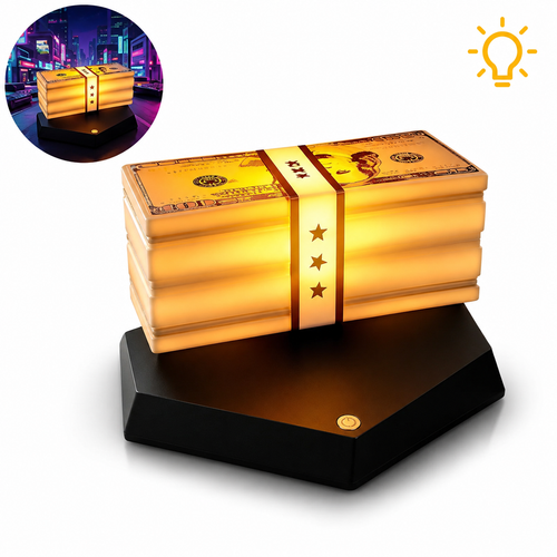 Banknote LED Illusion Night Light with Touch-Dimmable Base Bowlift