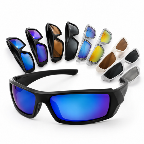 Polarized Wraparound Fishing Sunglasses with Impact-Resistant Frame Bowlift