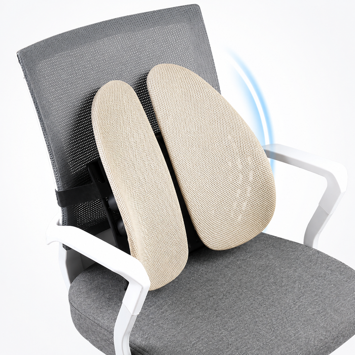 Ergonomic Dual-Shell Lumbar Back Support for Office Chairs Bowlift
