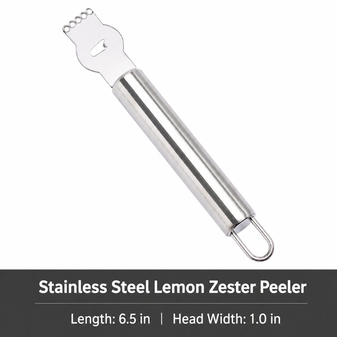 Stainless Steel Citrus Zester and Microplane Grater with Hanging Loop Bowlift
