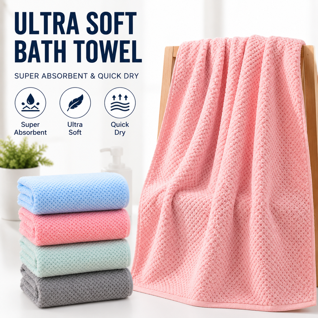 Waffle Weave Lightweight Absorbent Bath Towel Bowlift