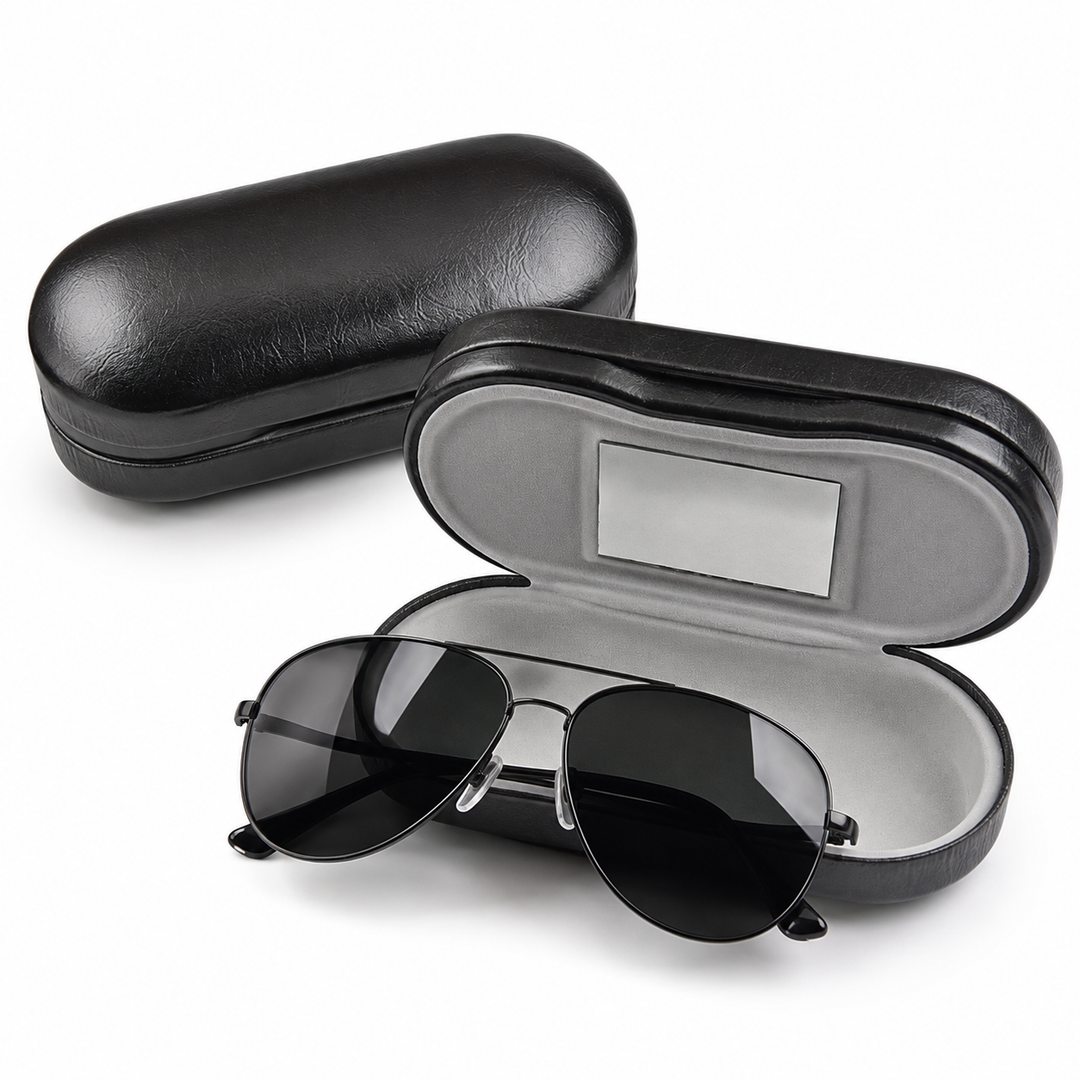 Protective Hard Shell Glasses Case with Plush Lined Interior and Snap Hinge Bowlift