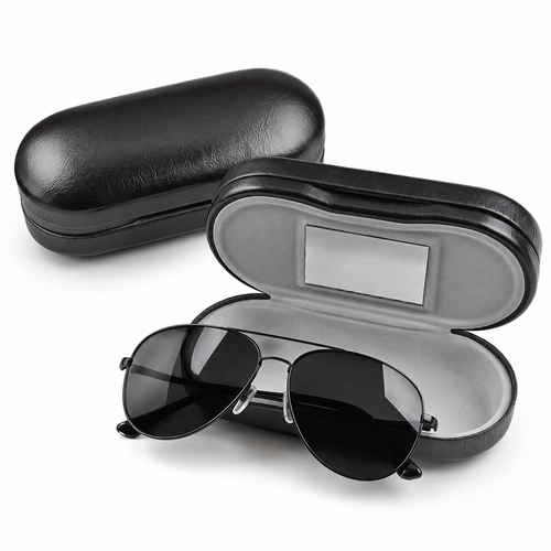 Protective Hard Shell Glasses Case with Plush Lined Interior and Snap Hinge Bowlift