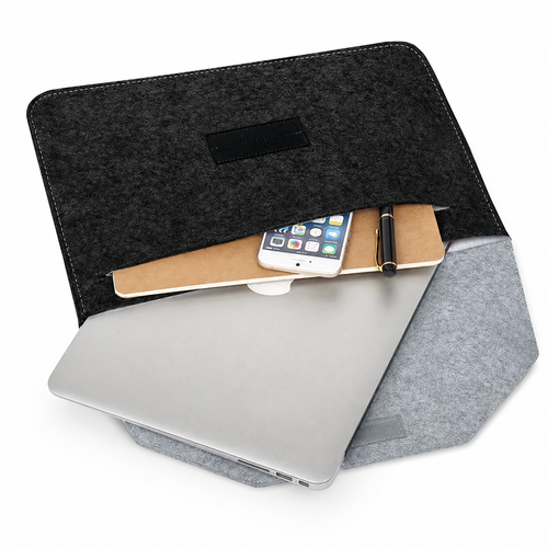 Felt Envelope Laptop Sleeve with Padded Interior and Magnetic Flap Bowlift