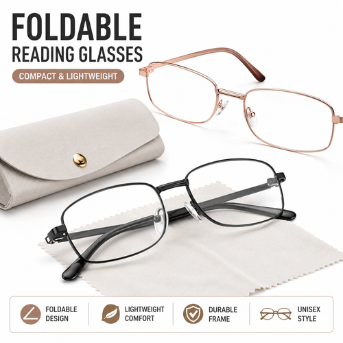 Lightweight Titanium Rectangular Optical Glasses with Adjustable Nose Pads Bowlift
