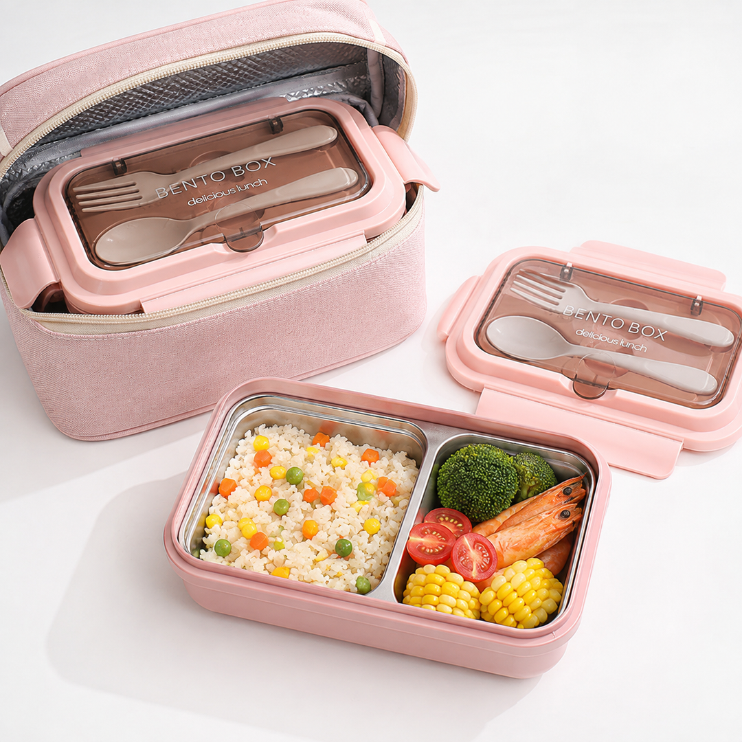Leakproof Compartmentalized Kids Bento Lunchbox with Removable Round Soup Bowl and Utensil Storage Bowlift