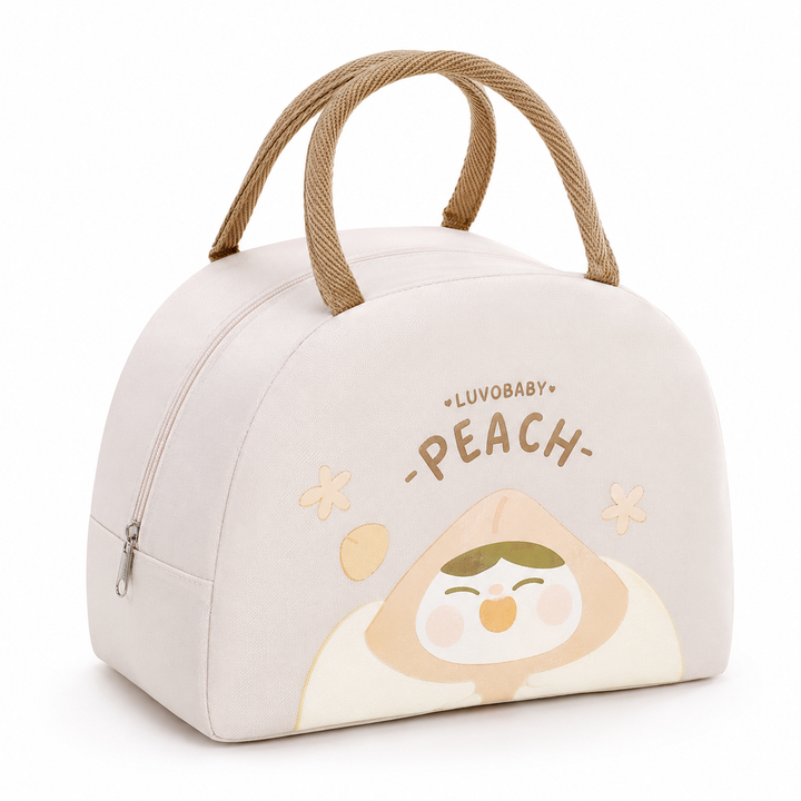 Insulated Avocado Print Lunch Cooler Bag with Dual Top Handles Bowlift