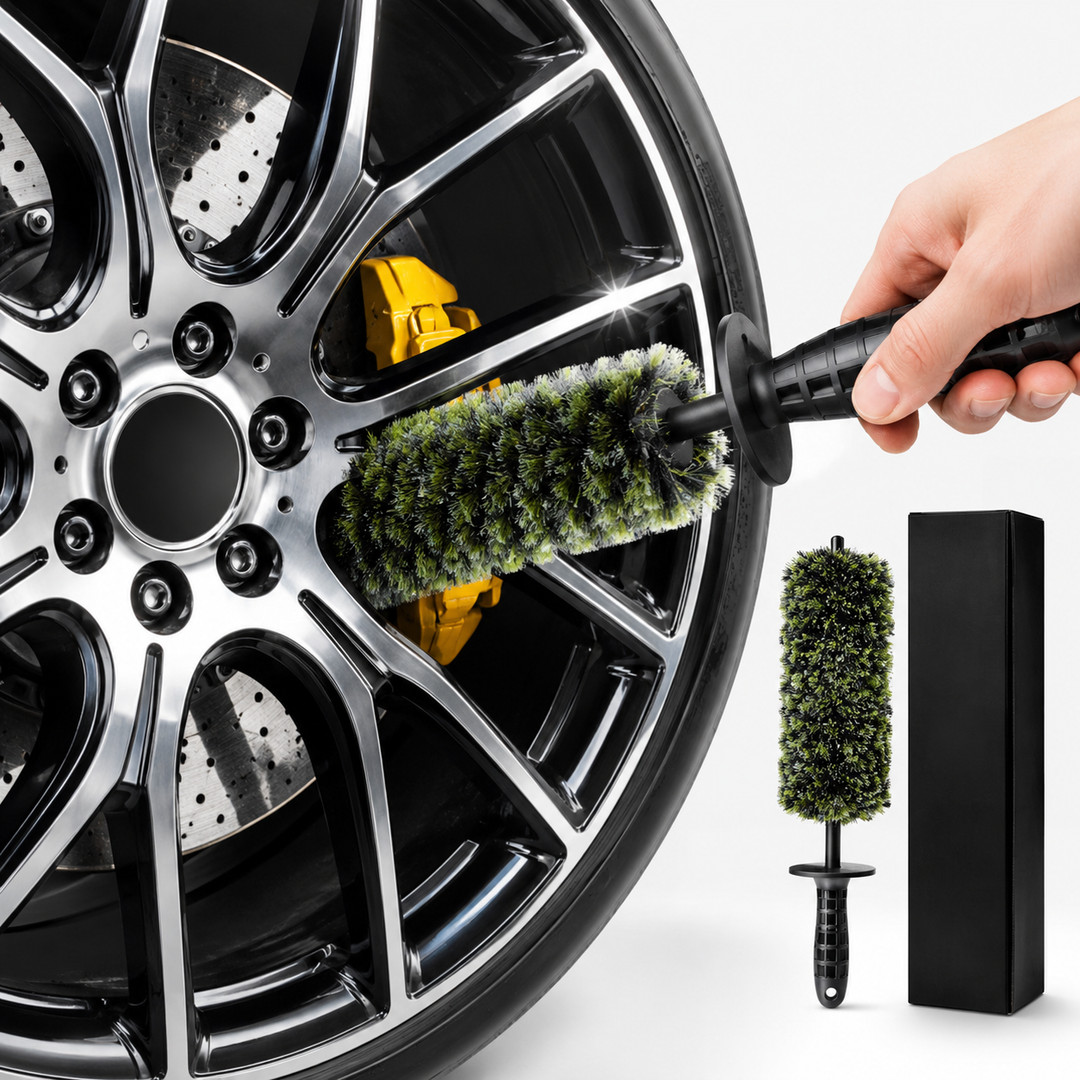 Microfiber barrel wheel brush with ergonomic non-scratch handle Bowlift