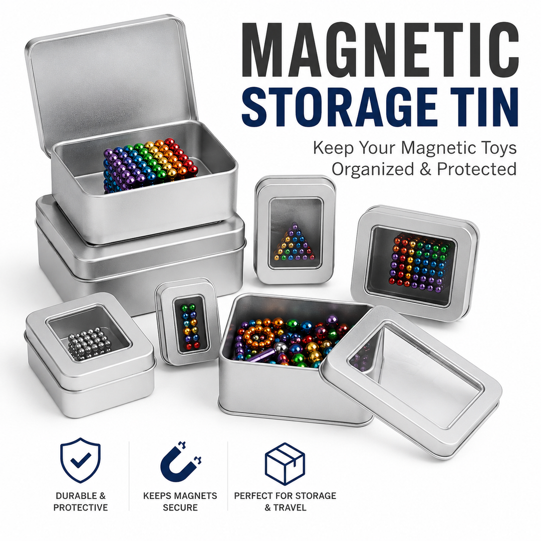 Rectangular metal storage tin with clear display window lid Bowlift