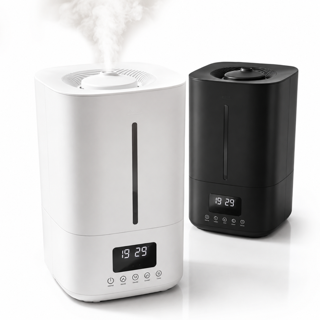 Five liter cool mist ultrasonic humidifier with LED display, programmable timer and ultra-quiet operation Bowlift