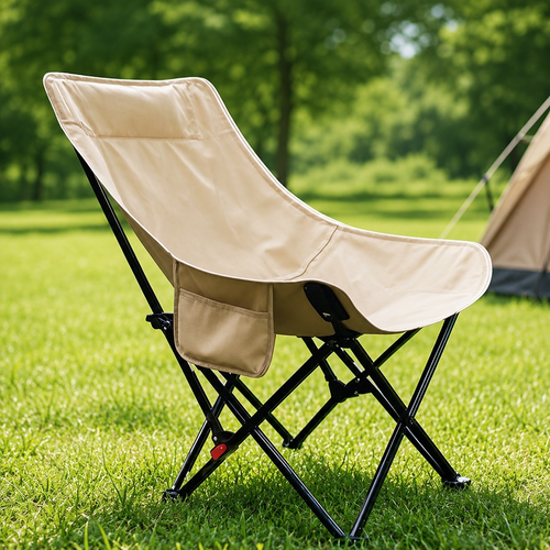 Portable heavy-duty folding camping chair with high-back breathable canvas, adjustable recline and carry bag Bowlift