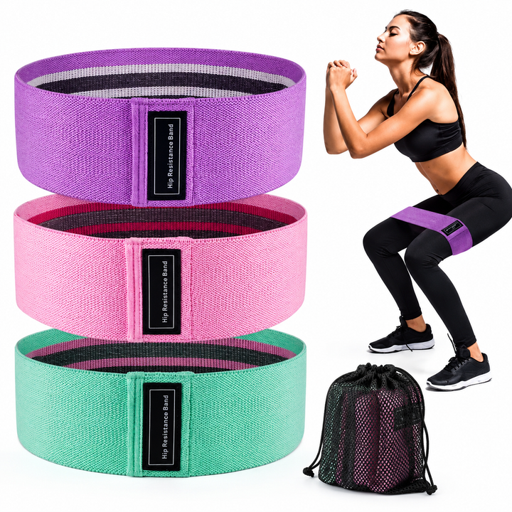 Fabric resistance hip loop bands set Bowlift