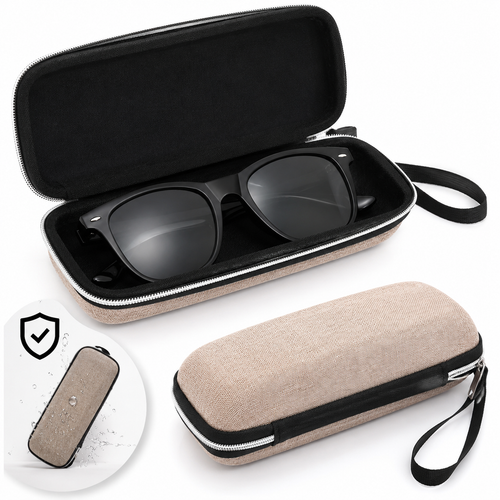 Protective hard shell eyeglass case with wrist strap Bowlift