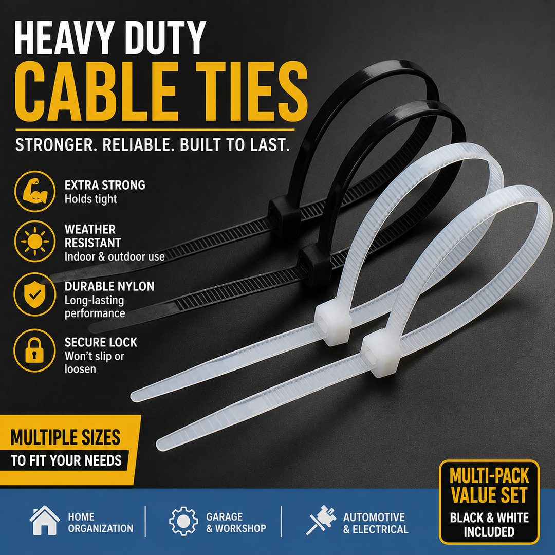 Heavy-Duty Reinforced Nylon Self-Locking Cable Ties with Serrated Strap Bowlift