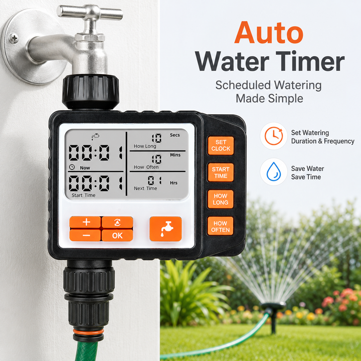 Digital Programmable Garden Hose Water Timer with Large LCD Backlit Display Bowlift