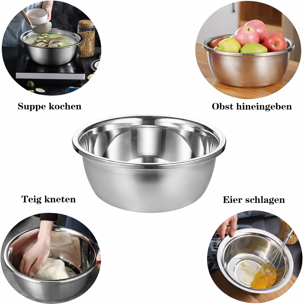 3-in-1 Mixing Bowl Set Stainless Steel with Grater and Sieve | Bowlift