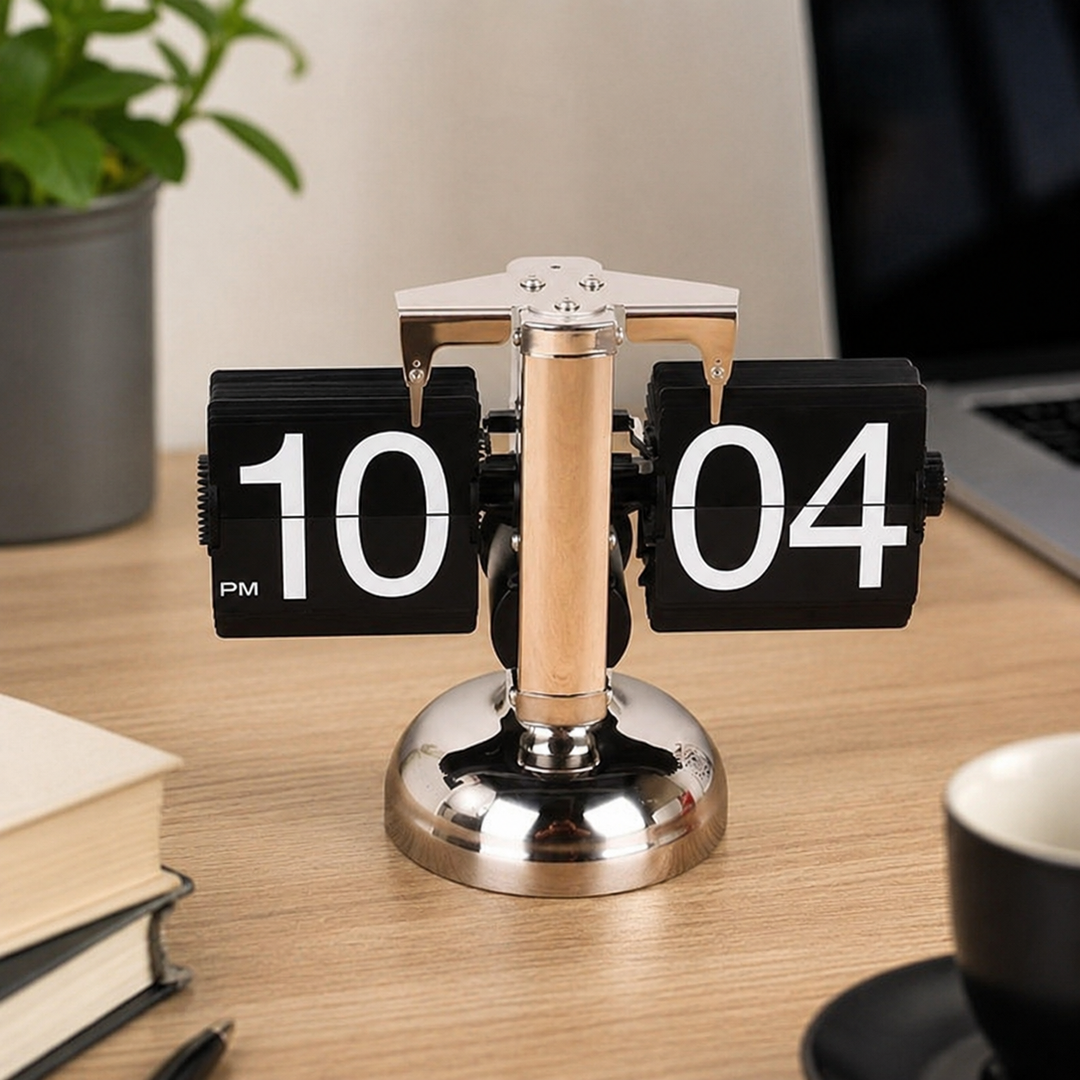 Retro Flip Clock with Automatic Turning Element | Bowlift