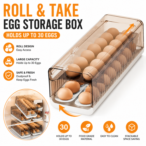 Countertop Transparent Airtight Large-Capacity Egg Storage Organizer Bowlift