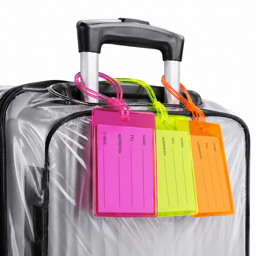 Silicone Luggage ID Tag with Writable Info Panel and Flexible Loop Strap Bowlift