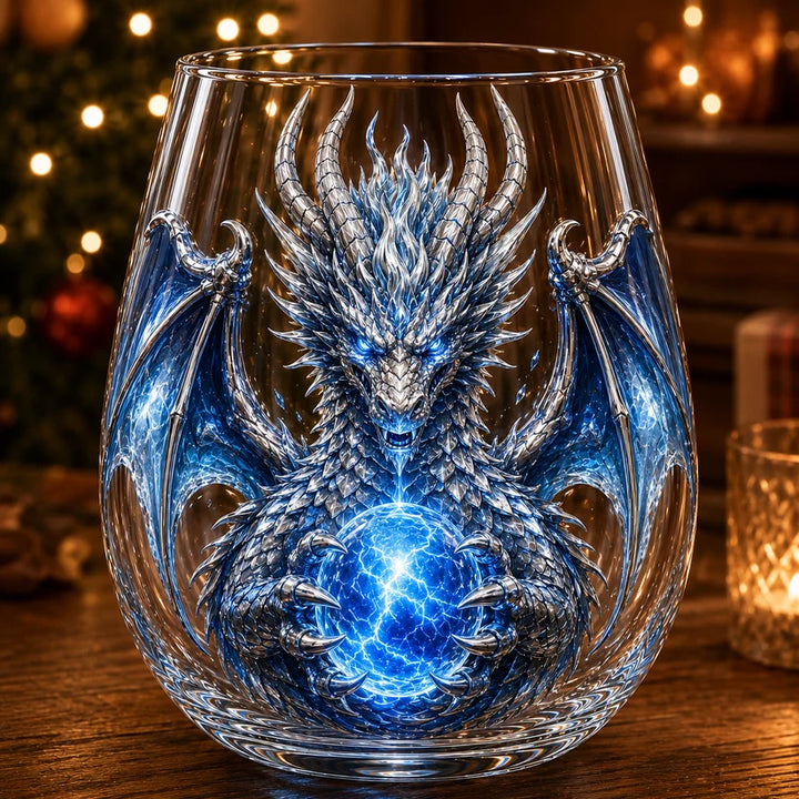 3D Mythic Dragon Glass Cup