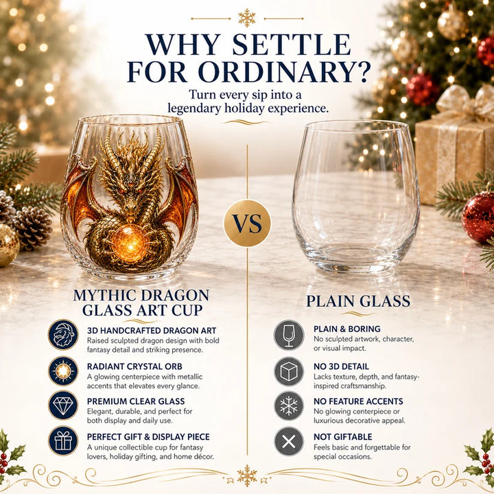 3D Mythic Dragon Glass Cup