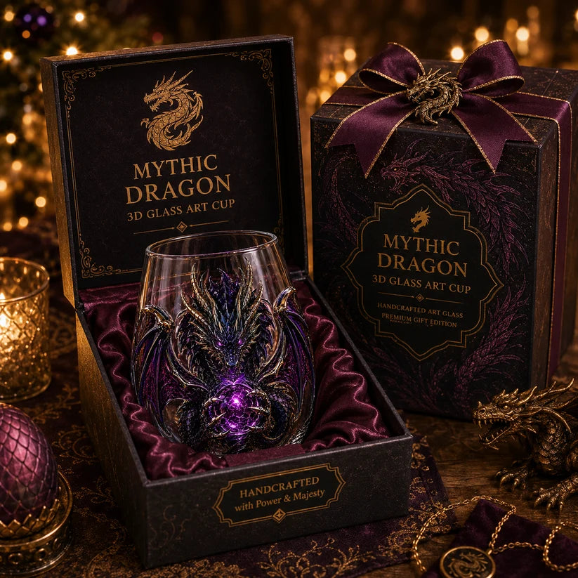 3D Mythic Dragon Glass Cup