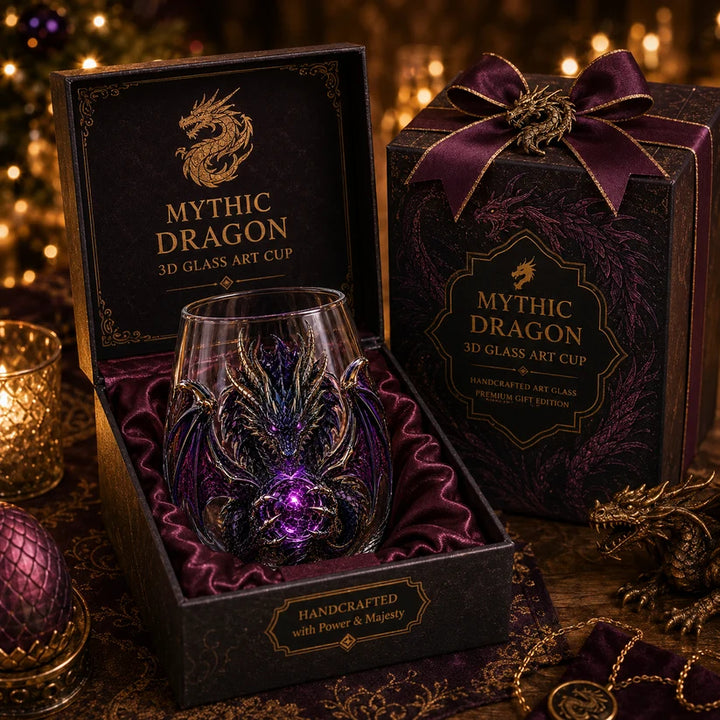 3D Mythic Dragon Glass Cup