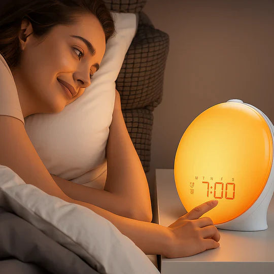 BowLift | Sunrise Alarm Clock | Natural Wake-Up Light with Ambient Lighting for Heavy Sleepers & Dark Mornings