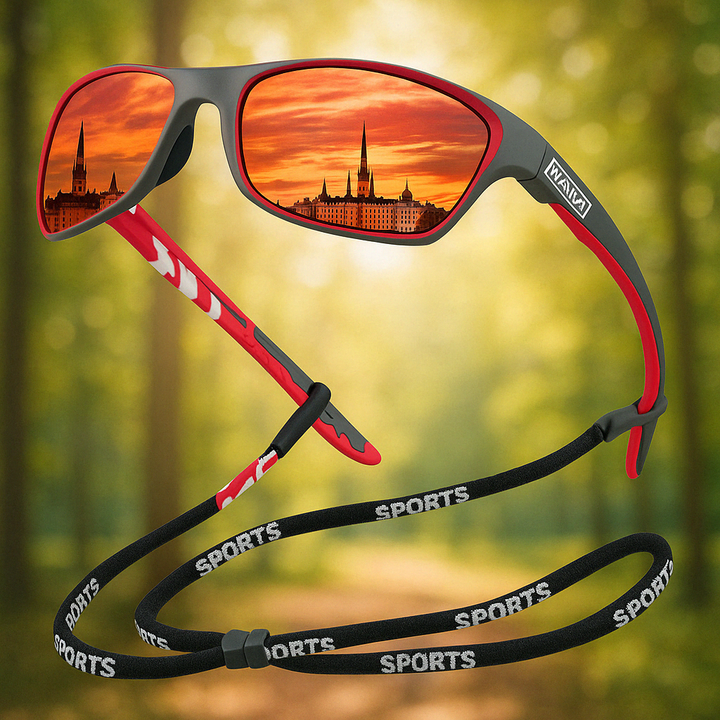 BowLift | Mens Polarised Sports Sunglasses UK – UV400 Wrap Around Sunglasses for Cycling, Running & Outdoor Activities | Lightweight & Glare Protection