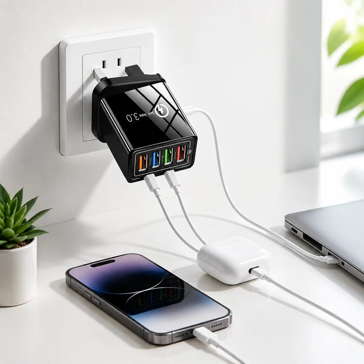 4-Port Quick Charge 3.0 Charger with AI Performance Boost