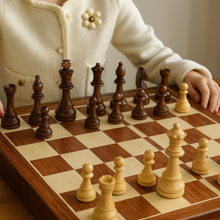 Chesstra Chess Set made of Wood – Handmade, foldable with luxurious finish | Bowlift