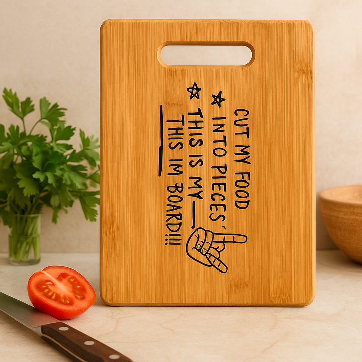 Gravieretes Bamboo Cutting Board – Humorous Kitchen Decoration and Gift Bowlift