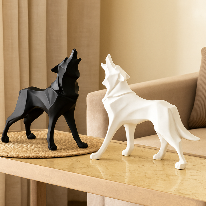 LupoForm – Geometric Wolf Statue with Sharp-edged Design for Modern Spaces Bowlift