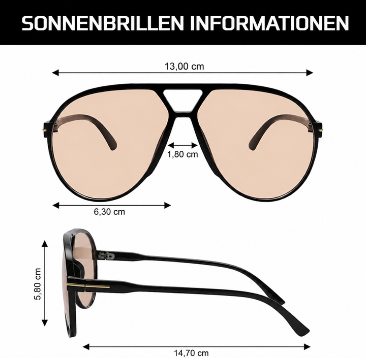Aviator Oversize Sunglasses Retro UV400 | Bowlift