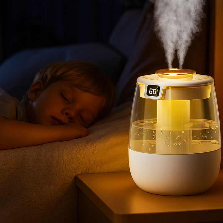 Quiet Night-Light Mode – 1300 ml Tank – Dry Air Relief for Bedroom & Nursery Bowlift