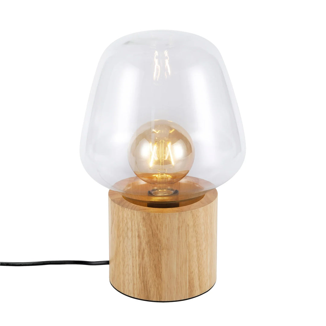 BowLift | Elegant Wooden Lamp with Glass Bowl – Stylish Addition to Any Interior