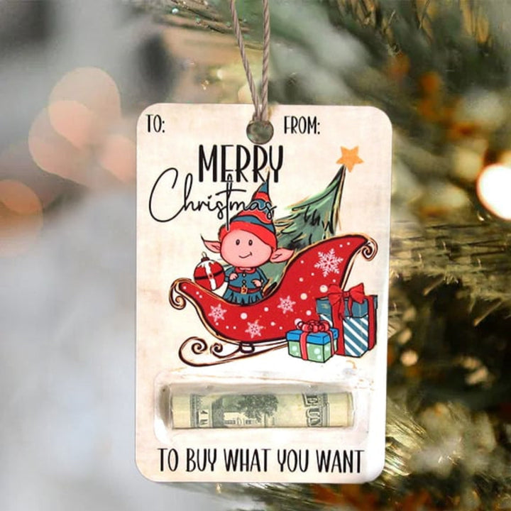 BowLift | Christmas Cards Wooden Money Holder Ornament Decoration