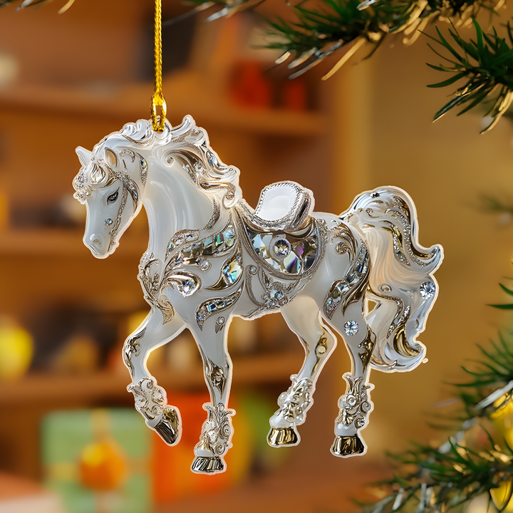BowLift | Christmas Ornament Horse Acrylic Rhinestone Hanging Tree Decor